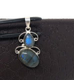 Labradorite Gemstone Pendant, Sterling Silver Gemstone Jewelry, DIY Pendant Jewelry Supplies , Gifts for Her, 1 Pc
