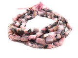 Natural pink opal nugget bead strand