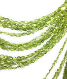 Natural Peridot Gemstone Oval Beads, Gemstone Wholesale Beads, Bulk Beads for Jewelry Making, 13"" Strand