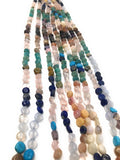 Natural Multi Stone Gemstone Coin Beads, Mix Stone Gemstone Beads, Bulk Wholesale Beads for Jewelry Making, 6-8mm, 15.5" Strand