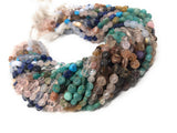 Natural Multi Stone Gemstone Coin Beads, Mix Stone Gemstone Beads, Bulk Wholesale Beads for Jewelry Making, 6-8mm, 15.5" Strand