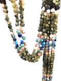 Natural Multi Stone Gemstone Coin Beads, Mix Stone Gemstone Beads, Bulk Wholesale Beads for Jewelry Making, 7-9mm, 14.5" Strand