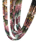 13" Natural Tourmaline Gemstone Beads, Multi Tourmaline Smooth Round Beads, Jewelry Supplies, Wholesale Bulk Beads, AA+ Grade, 3.75mm - 4mm