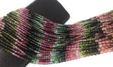 Natural Tourmaline Gemstone Beads, AAA Grade Multi Tourmaline Smooth Round Beads, Jewelry Supplies, Wholesale Bulk Beads, 13.25" Strand