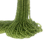 Natural Peridot Smooth Gemstone Beads, Genuine Gemstone Wholesale Beads, Bulk Beads for Jewelry Making, 4mm Beads, 13.75" Strand