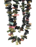 Multi Tourmaline Gemstone Beads - Rough Polished, Tourmaline Gemstone Beads, Jewelry Supplies, Wholesale Beads, 8" Strand, 7x3mm-16x5mm