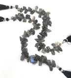 Labradorite Gemstone Beads, Natural Rough Polished Labradorite Beads, Wholesale Beads, Bulk Beads, 8" Strand