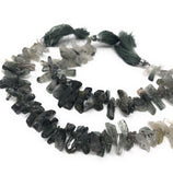 Green Rutile Beads - Rough Polished, Gemstone Beads, Jewelry Supplies for Jewelry Making, Wholesale Beads, Bulk Beads, 8" Strand