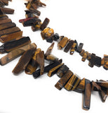 Natural Tiger Eye Beads, Tiger Eye Rough Polished Gemstone Beads, Jewelry Supplies for Jewelry Making, Wholesale Beads, 8" Strand