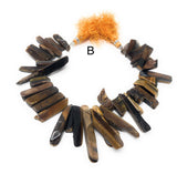 Natural Tiger Eye Beads, Tiger Eye Rough Polished Gemstone Beads, Jewelry Supplies for Jewelry Making, Wholesale Beads, 8" Strand