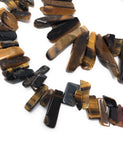 Natural Tiger Eye Beads, Tiger Eye Rough Polished Gemstone Beads, Jewelry Supplies for Jewelry Making, Wholesale Beads, 8" Strand