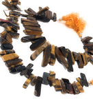 Natural Tiger Eye Beads, Tiger Eye Rough Polished Gemstone Beads, Jewelry Supplies for Jewelry Making, Wholesale Beads, 8" Strand