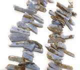 Blue Lace Agate Beads - Rough Polished, Natural Gemstone Beads, Jewelry Supplies for Jewelry Making, Wholesale Beads, 8" Strand
