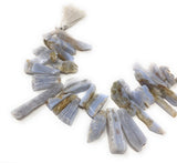 Blue Lace Agate Beads - Rough Polished, Natural Gemstone Beads, Jewelry Supplies for Jewelry Making, Wholesale Beads, 8" Strand