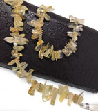 Golden Yellow Rutile Beads - Rough Polished, Gemstone Beads, Jewelry Supplies for Jewelry Making, Wholesale Beads, Bulk Beads, 8" Strand