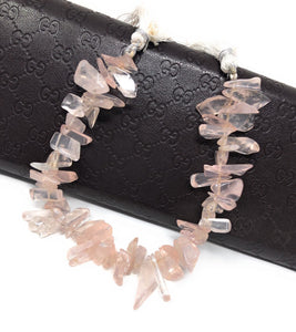 Rose Quartz Beads, Natural Rose Quartz Gemstone Beads - Rough Polished, Jewelry Supplies for Jewelry Making, Wholesale Beads, 8" Strand