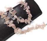 Rose Quartz Beads, Natural Rose Quartz Gemstone Beads - Rough Polished, Jewelry Supplies for Jewelry Making, Wholesale Beads, 8" Strand