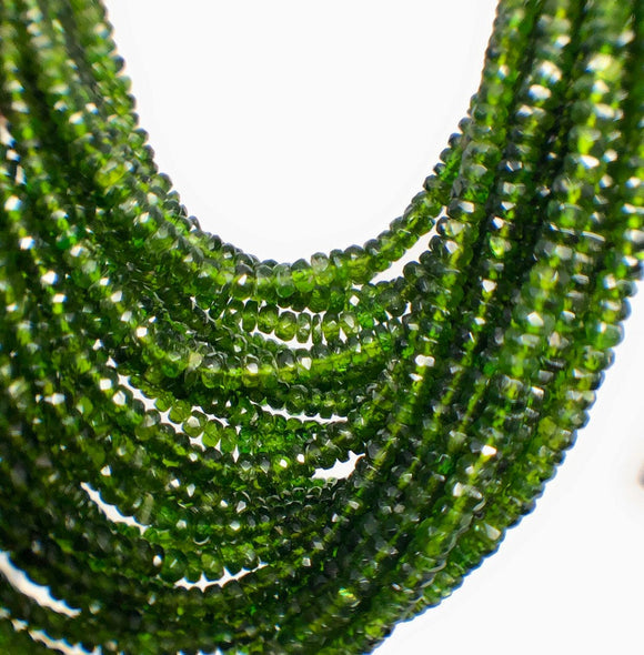 Natural Chrome Diopside Beads, Gemstone Beads, Wholesale Beads, Jewelry Supplies for Jewelry Making, AAA+ Grade, 3-5mm , 16