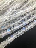 Rainbow Moonstone Gemstone Beads, Blue Flash Moonstone Beads, Wholesale Bulk Beads, AAA+ Quality, 3mm- 5mm, 16" Strand