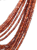 Garnet Beads, Gemstone Beads, Rare Orange Brown Garnet Beads, Wholesale Beads, Bulk Beads, AAA+ Quality, 3-4mm , 16" Strand