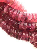 Natural Tourmaline Beads, Gemstone Beads, Pink Tourmaline Heishi Beads, Tourmaline Beads, Wholesale Beads, 5.5mm - 6mm, 13.25" Strand