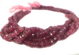 Natural Tourmaline Beads, Gemstone Beads, Pink Tourmaline Heishi Beads, Tourmaline Beads, Wholesale Beads, 5.5mm - 6mm, 13.25" Strand