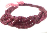 Natural Tourmaline Beads, Gemstone Beads, Pink Tourmaline Heishi Beads, Tourmaline Beads, Wholesale Beads, 5.5mm - 6mm, 13.25" Strand
