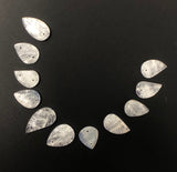 11 Pcs Lot of Moonstone Carved Leaf Beads - Front Top Drilled and Bottom Drilled, Rainbow Moonstone Carved Leaf Beads, Bulk Beads