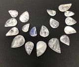 19 Pieces Lot of Moonstone Carved Leaf Beads - Top Drilled, Rainbow Moonstone Carved Leaf Beads, Bulk Beads, Loose Gemstone Beads