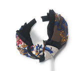 Wide Headband for Girls, Bohemian Turban Headbands, Printed Floral Ruffle Retro Hairbands, 1 Pc