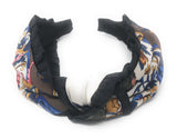 Wide Headband for Girls, Bohemian Turban Headbands, Printed Floral Ruffle Retro Hairbands, 1 Pc