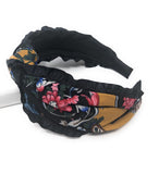 Wide Headband for Girls, Bohemian Turban Headbands, Printed Floral Ruffle Retro Hairbands, 1 Pc