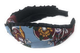 Wide Headband for Girls, Bohemian Turban Headbands, Printed Floral Ruffle Retro Hairbands, 1 Pc