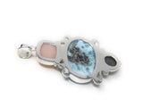 Larimar Pendant, Labradorite Pendant, Pink Opal Pendant, Gemstone Pendant, Silver Jewelry Gifts for Her, Bohemian Jewelry