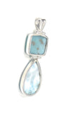 Larimar Pendant, Natural Gemstone Pendant, Sterling Silver Jewelry, Bohemian Jewelry, Wholesale JewelrySupplies, Gifts for Her