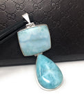 Larimar Gemstone Silver Pendant, Chakra Jewelry, Spiritual Healing Pendant, Energy Healing Crystal Pendant, December Birthtone Jewelry Gift