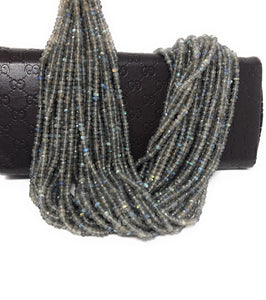 Labradorite Gemstone Beads, Bulk Wholesale Beads for Jewelry Making, Natural Faceted Labradorite Beads , 13" Strand