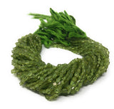 Natural Peridot Faceted Beads, Genuine Gemstone Wholesale Beads, Bulk Jewelry Supplies for Jewelry Making, 12.5" Strand