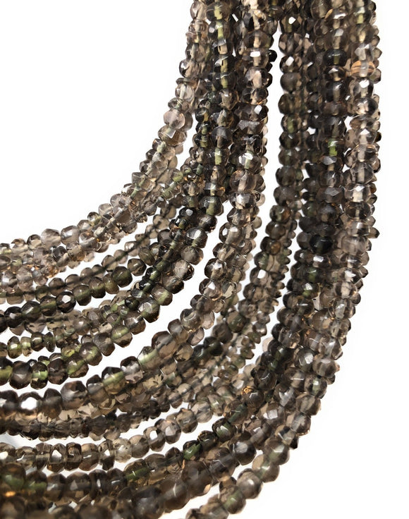 Natural Smokey Quartz Gemstone Beads, Jewelry Supplies for Jewelry Making, Wholesale Bulk Gemstone Beads, 12.5