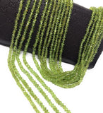 Natural Peridot Gemstone Beads, Genuine Gemstone Wholesale Beads, Bulk Beads for Jewelry Making, 3.5mm- 4mm Beads, 12.5" Strand