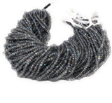 Labradorite Gemstone Beads, Bulk Wholesale Beads for Jewelry Making, Blue Flash Labradorite Beads , 3.5-4mm , 13.25" Strand