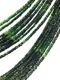 Natural Chrome Diopside Beads, Gemstone Beads, Wholesale Beads, Bulk Beads, Jewelry Supplies for Jewelry Making, 3- 3.5mm, 14"strand