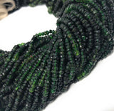 Natural Chrome Diopside Beads, Gemstone Beads, Wholesale Beads, Bulk Beads, Jewelry Supplies for Jewelry Making, 3- 3.5mm, 14"strand