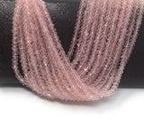 Rose Quartz Gemston Beads, Jewelry Supplies for Jewelry Making, Wholesale Supplies, Bulk Beads, AAA + Quality, 4mm -4.5mm , 13" Strand
