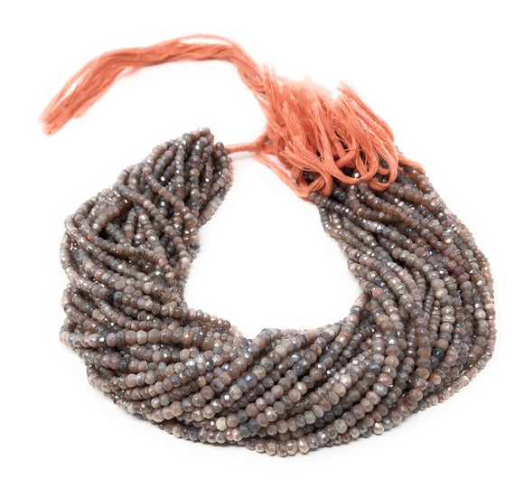 Natural Peach Moonstone Beads - Shimmer Coated, Gemstone Beads, Jewelry Supplies, Wholesale Beads, Bulk Beads , 3.5- 4.5mm, 13