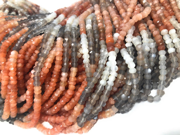 Multi Moonstone Beads, Gemstone Beads, Jewelry Supplies for Jewelry Making, Wholesale Beads, Bulk Beads, AA Quality, 13.25