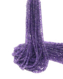 Natural Amethyst Faceted Gemstone Beads, Bulk Wholesale Jewelry Making Supplies, AAA quality 3.5mm- 4mm, 13" Strand