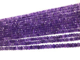 Natural Amethyst Faceted Gemstone Beads, Bulk Wholesale Jewelry Making Supplies, AAA quality 3.5mm- 4mm, 13" Strand