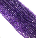 Natural Amethyst Faceted Gemstone Beads, Bulk Wholesale Jewelry Making Supplies, AAA quality 3.5mm- 4mm, 13" Strand