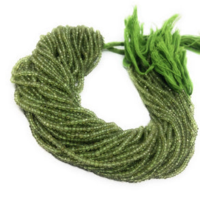 Natural Peridot Gemstone Beads, Genuine Gemstone Wholesale Beads, Bulk Beads for Jewelry Making, 3-3.5mm Beads, 13" Strand